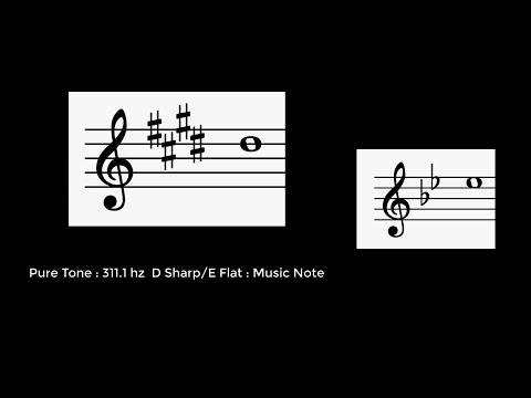 Pure Tone : 311.1 hz  D Sharp / E Flat : Music Note