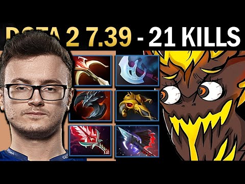Shadow Fiend Gameplay Miracle with 21 Kills and Orchid - Dota 7.39