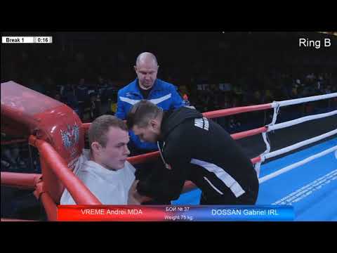 75kg Andrei Vreme (MDA) vs Gabriel Dossen (IRL) EUBC U22 VLADIKAVKAZ 2019
