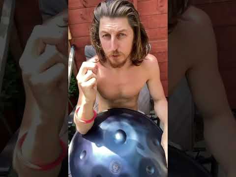 Playing the handpan in 9 note D Kurd in Blue 440hz Gen 3! 🙌
