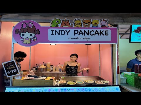 [4K TH] Amazing Freehand Pancake Artist - Thai Street Food 2024.