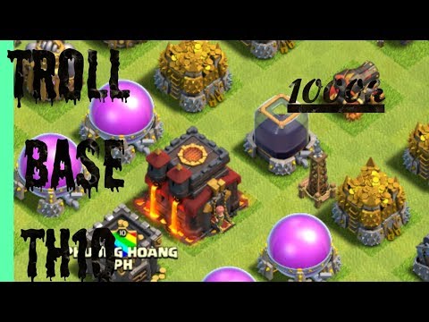 TH10 TROLL BASE/AMAZING LOOT/MAXIMUM LOOT TH10/NO DEFENSE BASE/ CHEAT BASES/RESOURCES FULL TH10 BASE