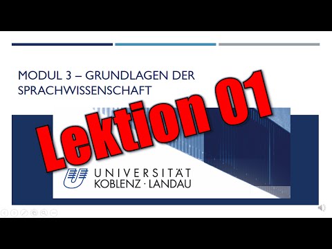 Einführung in die Sprachwissenschaft - Lektion 01: Wortbildung (veraltet! Siehe Beschreibung)