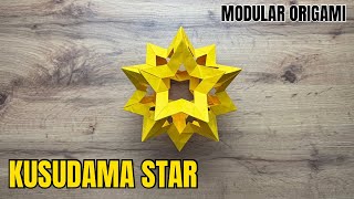 Origami Kusudama Star Holes ⭐ | How to Make Modular Origami Easy Tutorial Step By Step
