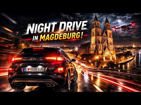 Night Drive Magdeburg 🇩🇪 | Cinematic City Atmosphere (Germany at Night 2026) 4K