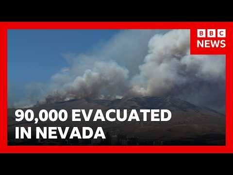 內華達州雷諾市近9萬人接獲撤離通知！野火逼近中！| BBC News (Nearly 90,000 told to evacuate as wildfire approaches Reno, Nevada | BBC News)
