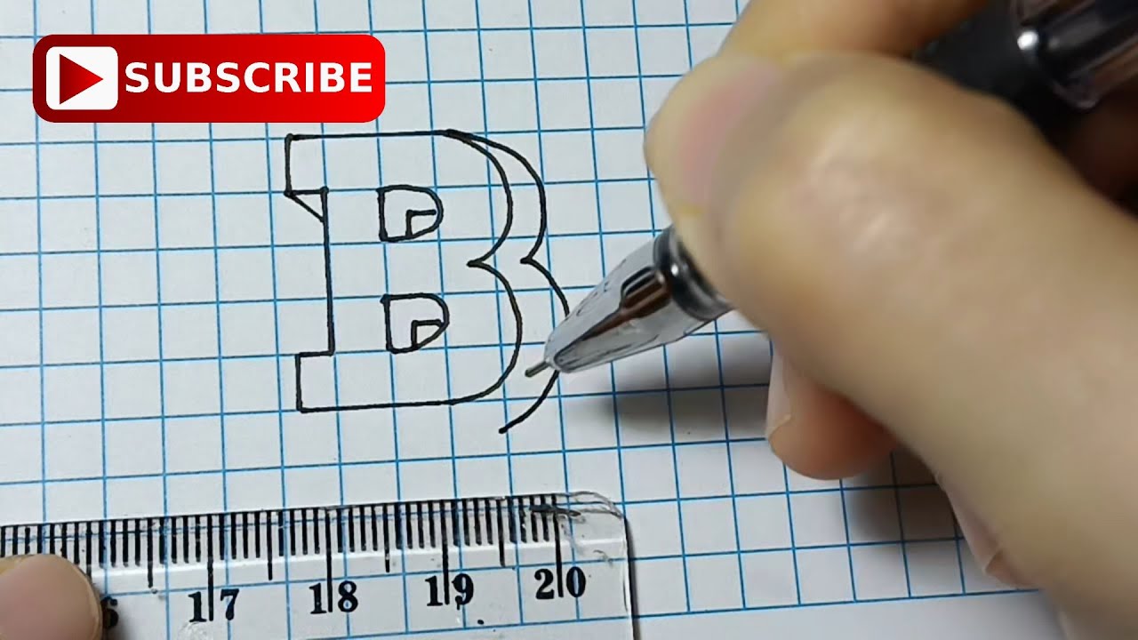 How to Draw 3D Cool Letter B | Cool Letter Font B | 3D 