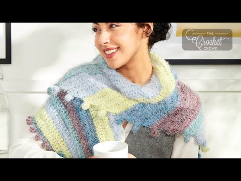 Easy Crochet Bobble Fringe Shawl