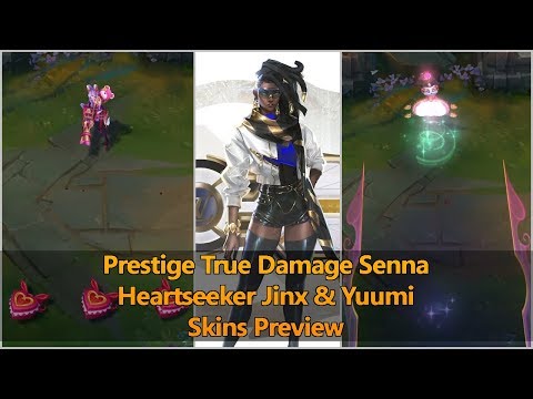 True Damage Senna Prestige Edition & Heartseeker Jinx/Yuumi SKINS PREVIEW (League of Legends)