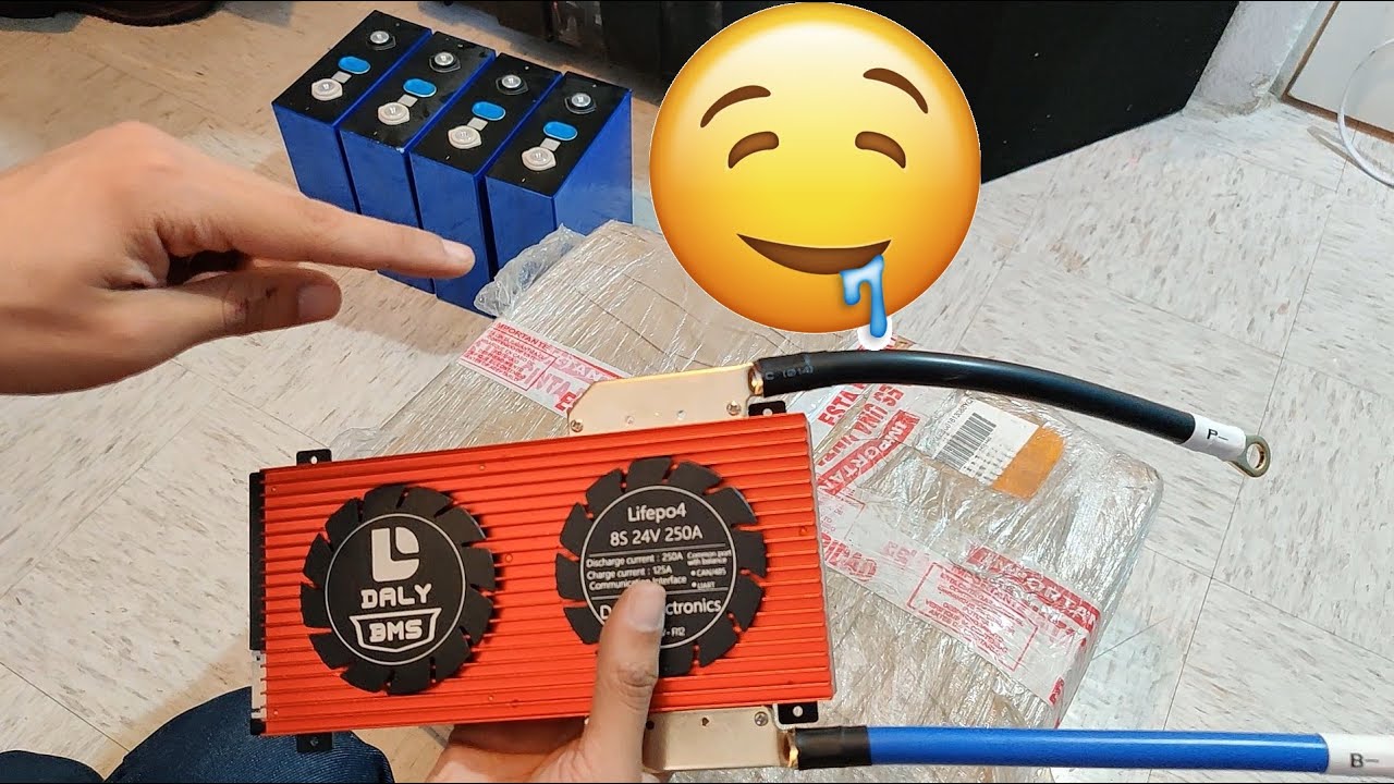 Connect DALY BMS to 280A LITHIUM battery and MPPSOLAR solar inverter test operation LIFEPO4 8S