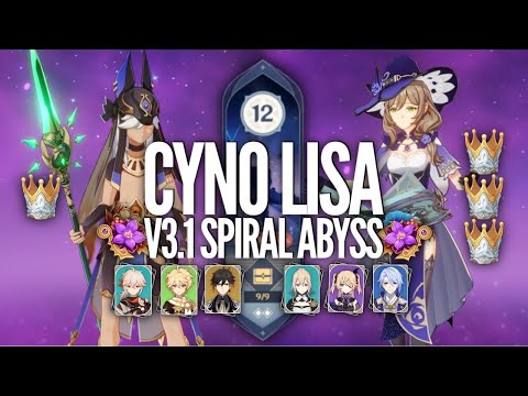 C0 Cyno Aggravate & C6 Lisa Ayato Electro Charges Duo - V3.1 Spiral Abyss Floor 12 Genshin Impact