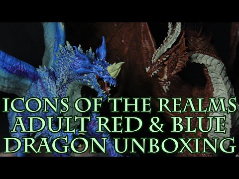 Icons of the Realms Adult Red & Blue Dragon Unboxing