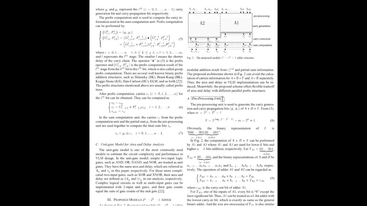 A Novel Modulo Adder for 2n-2k-1 Residue Number System