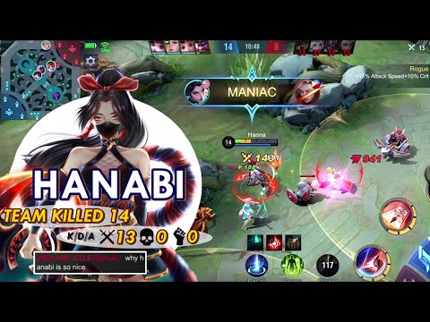 TOP GLOBAL HANABI - TEAM KILLED 14 - HANABI KILLED 13! MANIAC! S19 SOLO RANK