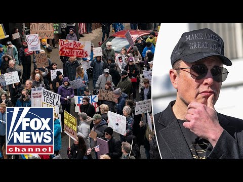 BURN A TESLA, SAVE DEMOCRACY?: Anti-Musk protestors speak out on 'Day of Action' #tesla #elonmusk