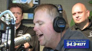 MercyMe singing "The Hurt And The Healer" in the 94.9 KLTY Studios