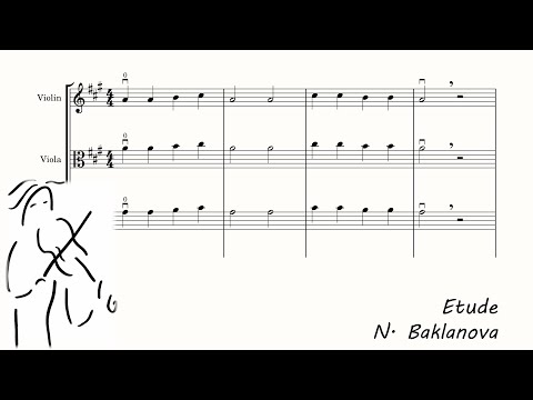 Etude - Natalja Baklanova. C# - B - A - Score for Orchestra. Play Along. www.OrchestraPlayAlong.com