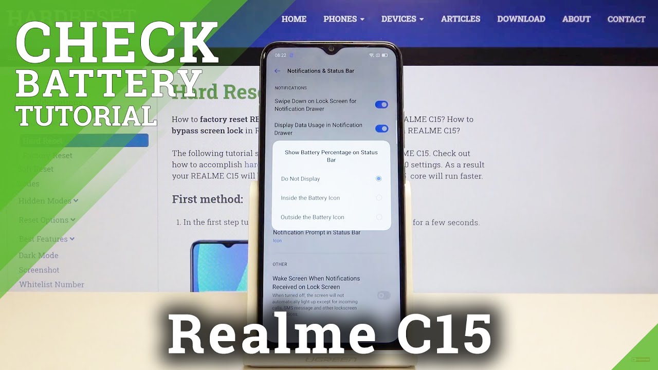 How to Show Battery % in REALME C15 – Show Battery Usage on Status Bar