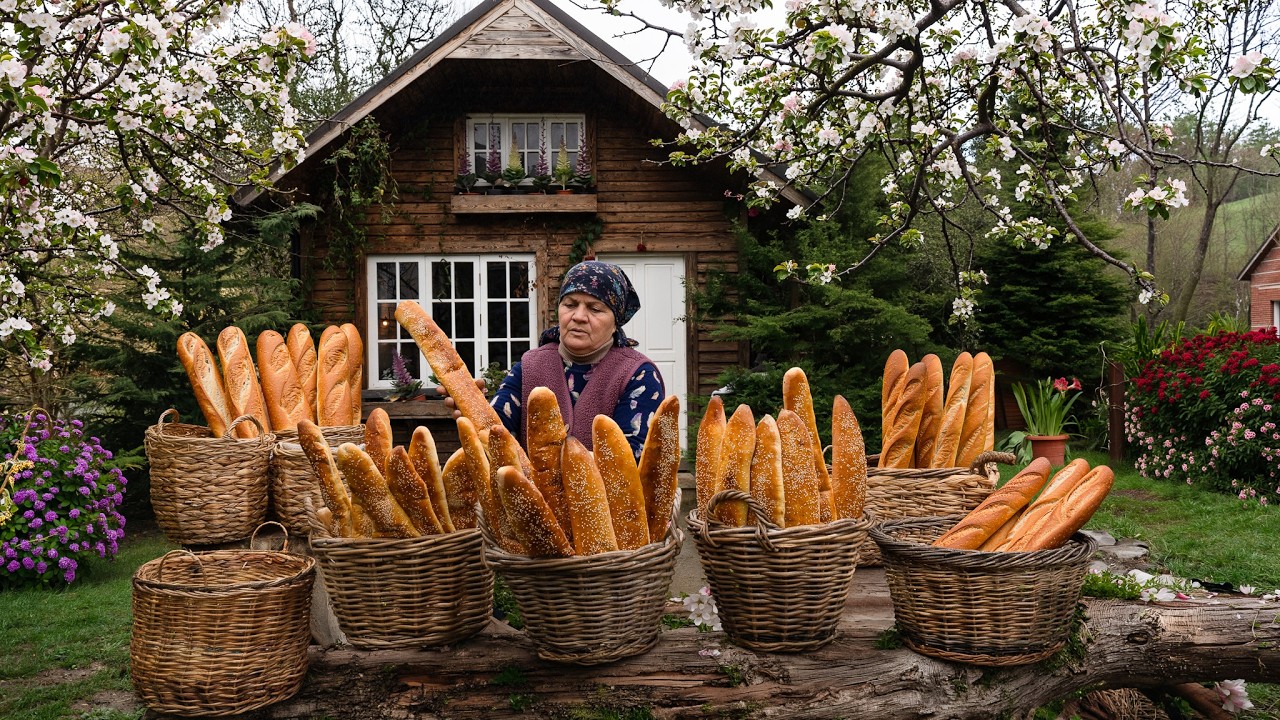 First Days of Spring: Wood-Fired Baguettes Stuffed with Meat & Onions 🌿🔥🥖