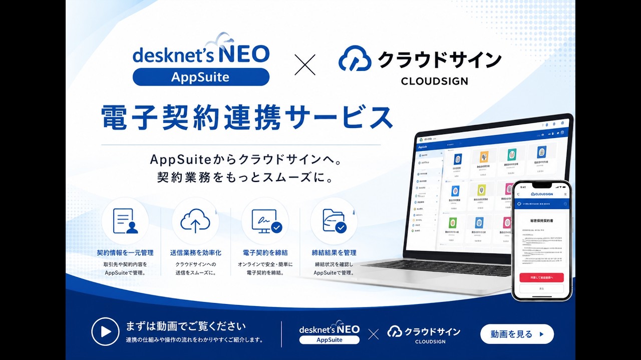 サービス紹介動画：desknet's NEO×クラウドサイン連携
