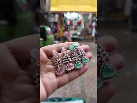 Real Ad (American Diamond) Stones Simple Elegant Earrings Pair😍#trending #bridals #jewellery #fypシ゚