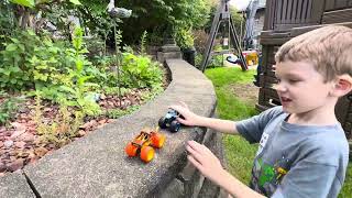 More outside fun with @MonsterJam monster trucks!!!!