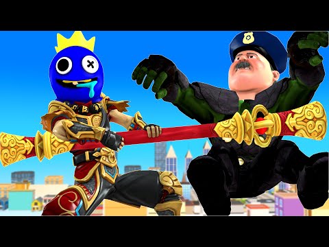Son Nick Transform Master Read Spells Rainbow Friends Wukong Save Police - Scary Teacher 3D Fun