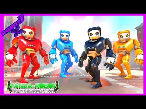 Police Panda Robot car transform: flying car games Android gameplay