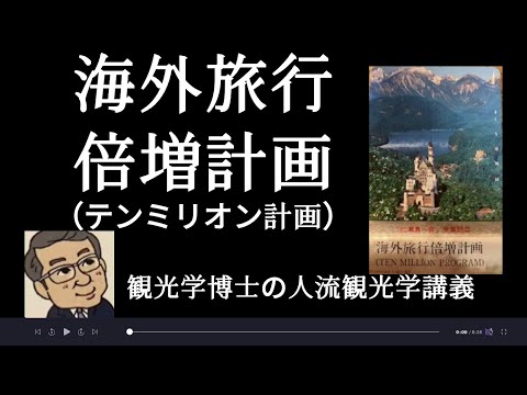 観光政策学科 海外旅行倍増計画（テン・ミリオン計画）観光学博士の人流観光学講義
