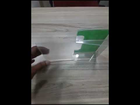 Transparent rectangular acrylic brochure holder, for office