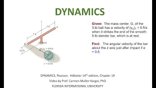 DYNAMICS, Example 19.4.4 Principle of angular momentum, collision