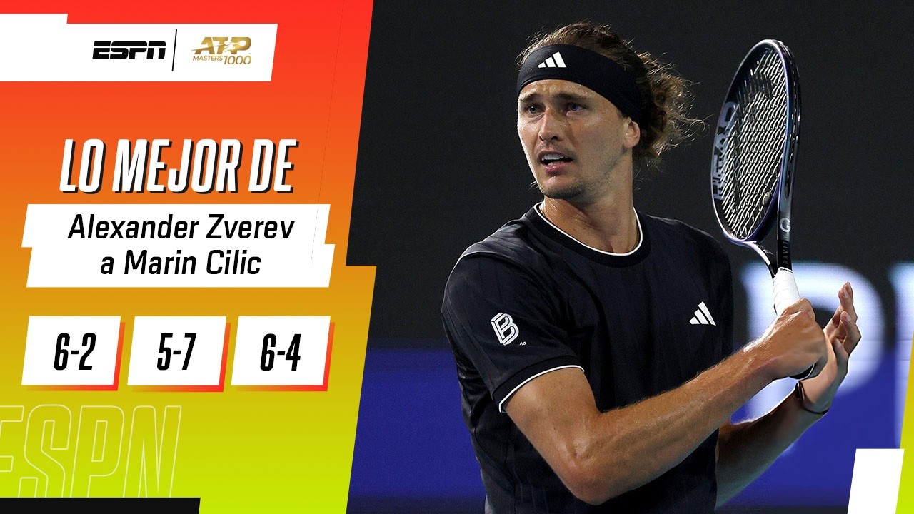 ZVEREV BATALLÓ DURANTE TRES SETS ANTE CILIC Y SE METIÓ EN OCTAVOS DE FINAL EN MIAMI | RESUMEN