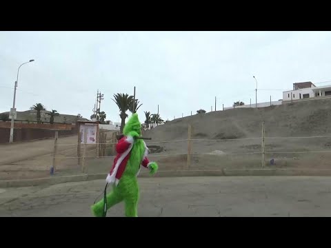 Video Thumbnail: 'The Grinch' helps Peruvian police in drug raid | AFP