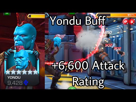 Yondu Buff 6* Rank 1 Gameplay / No Synergies + Full Synergies