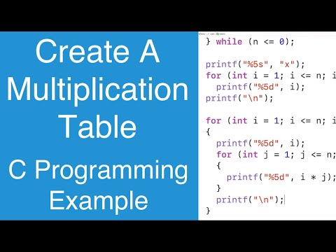Create A Multiplication Table | C Programming Example