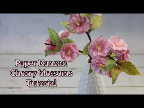 Paper cherry blossoms tutorial | How to make paper flower | DIY home decor