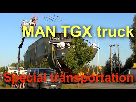 Special transportation difficult MAN TGX 680 Hp truck sound