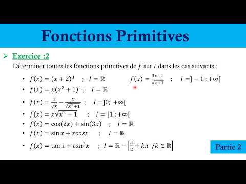 Les fonctions primitives : exercice corrigé ; 2bac