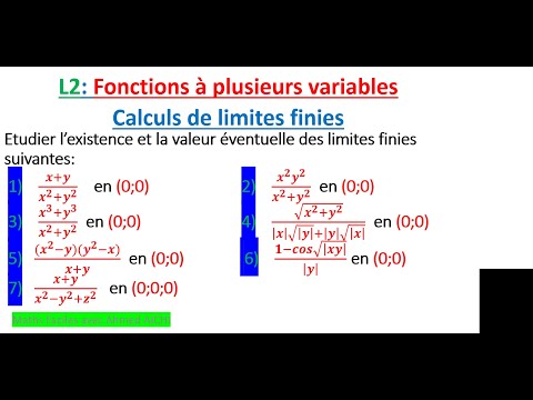 L2: Finite limits of functions with several variables; Exercise corrected in detail.