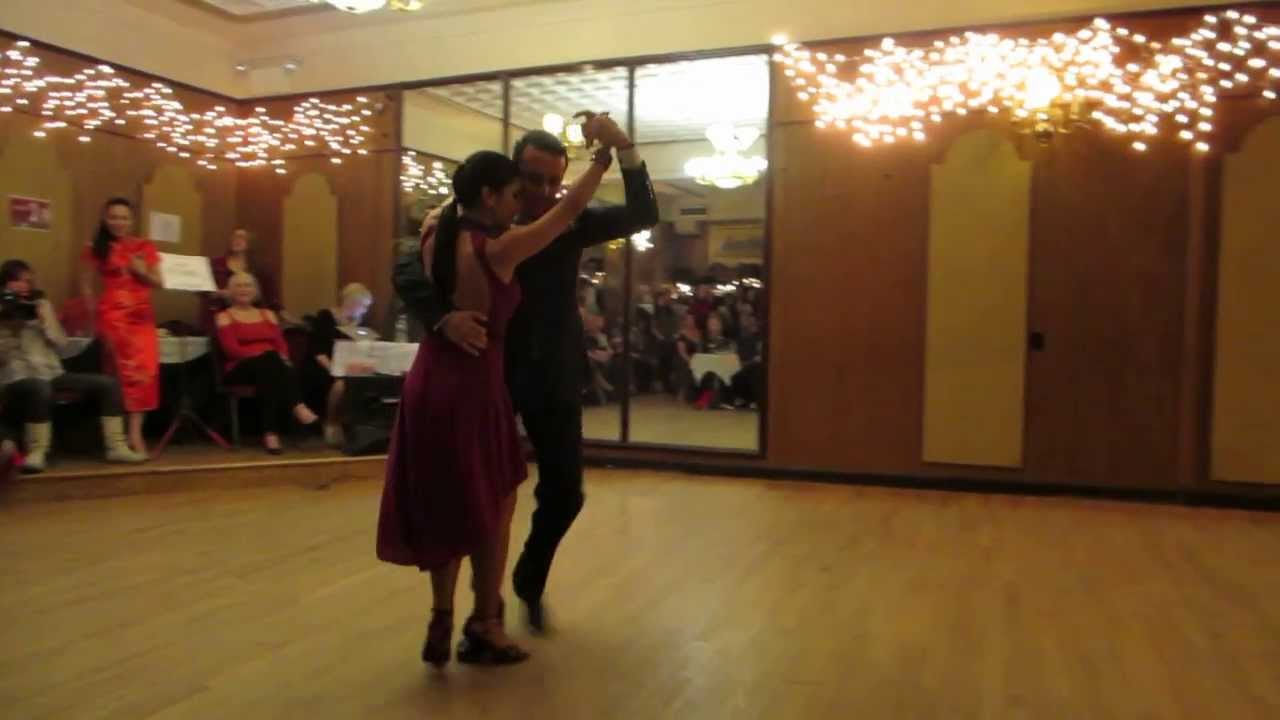 Carolina Jaurena y Andres Bravo en La Milonga Rosa celebrando el dia el amor 2.14.2014