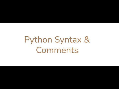 Python Syntax Comments Full Introduction