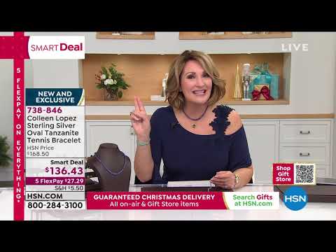 Colleen Lopez Sterling Silver Oval Tanzanite Tennis Brac...