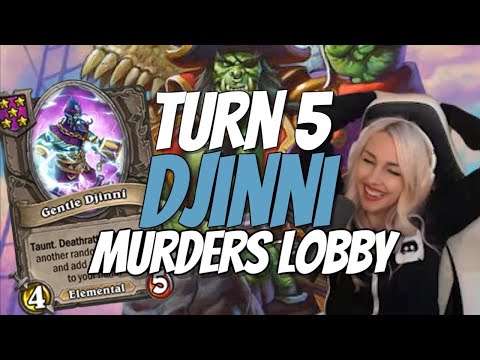 TURN 5 DJINNI GAVE HER WHAT?! ft. Sunglitters & Merps! - Hearthstone Battlegrounds