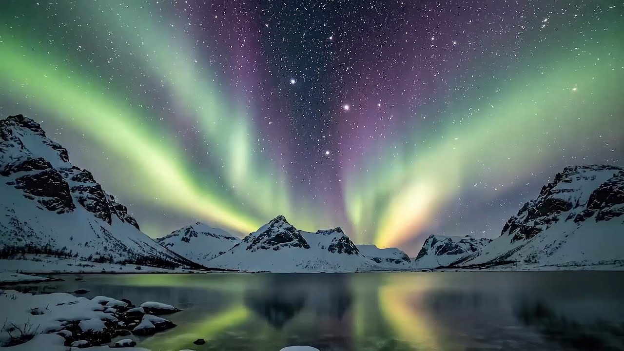 Aurora Reflection | Northern Lights Lake — 1 Hour Relaxing Nature Ambience