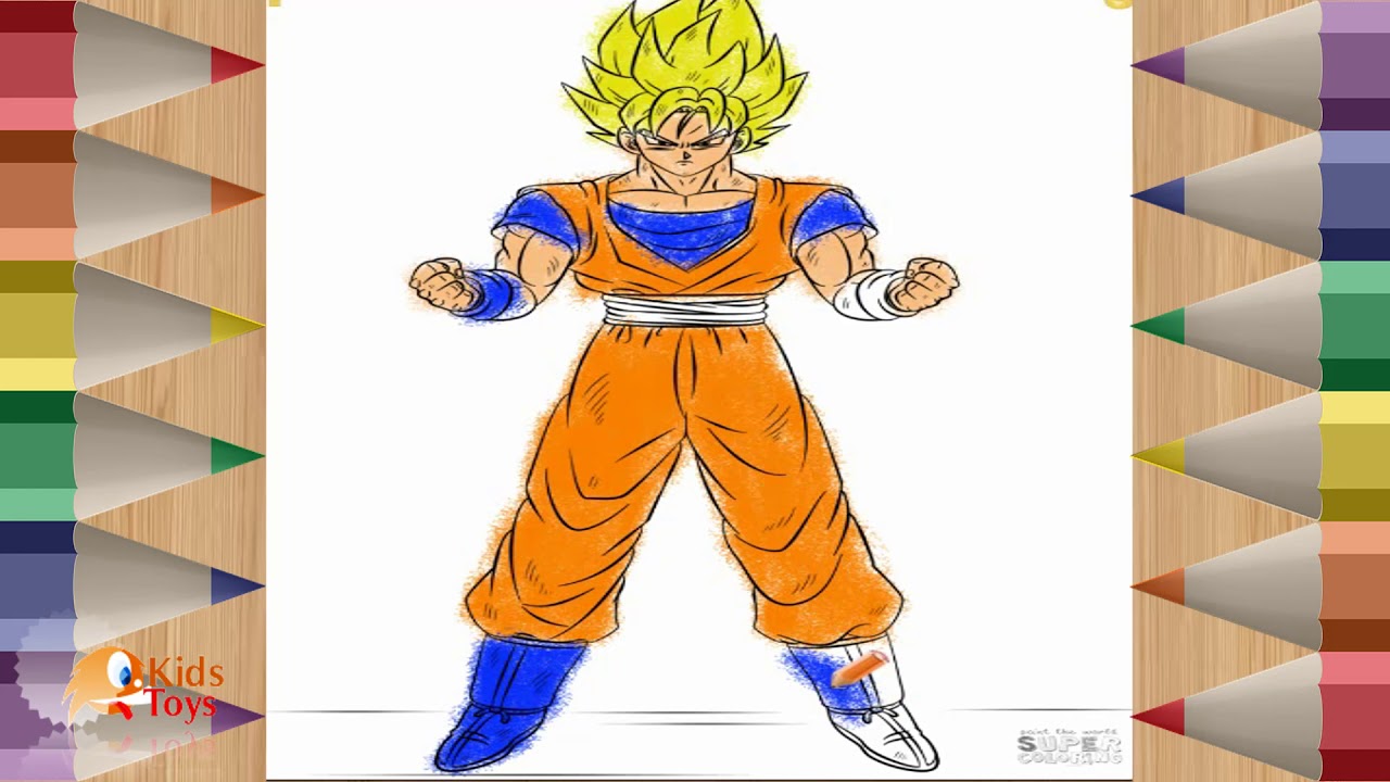 Dragon Ball Z coloring pages | Goku Super Saiyan coloring page