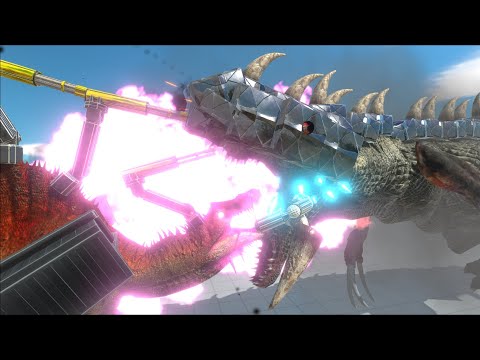 GUNSPINOSAURUS VS WORKSHOP UNITS EPIC BATTLES - ANIMAL REVOLT BATTLE SIMULATOR