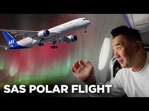SAS Scandinavian Airlines A350 Polar Flight - Northern Light Onboard!