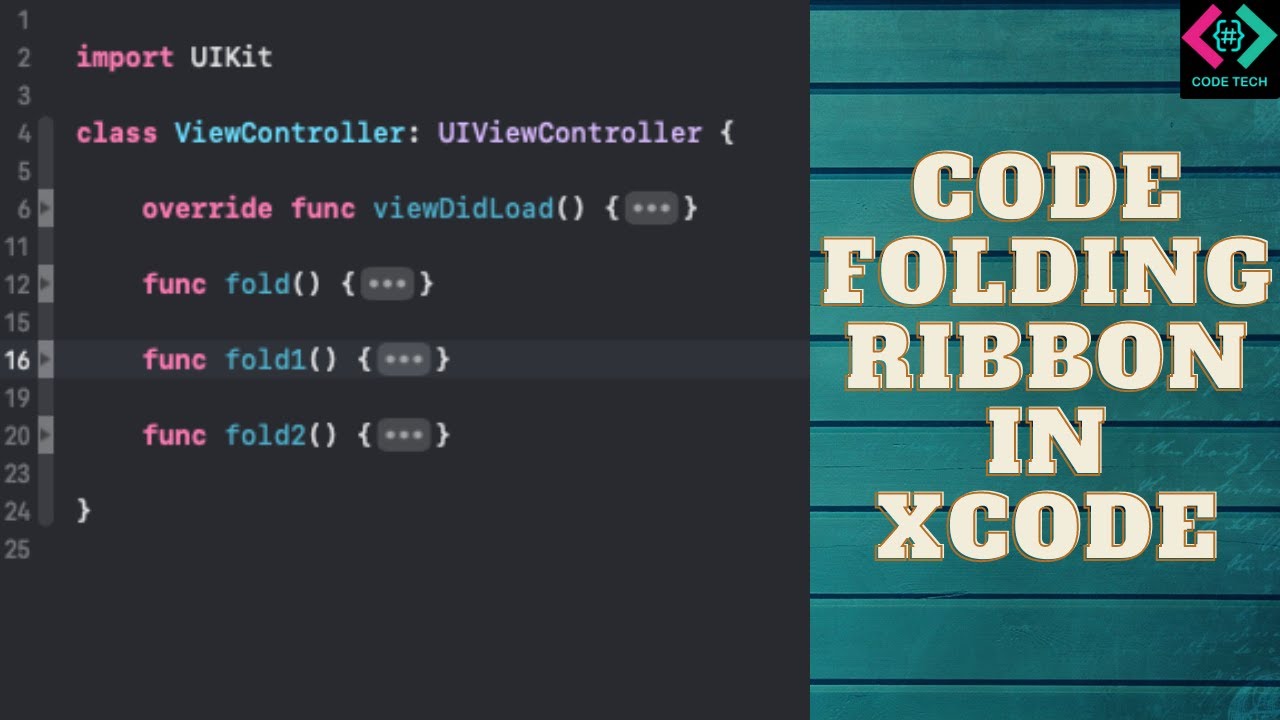 How to fold code in Xcode | Code folding ribbon in XCode