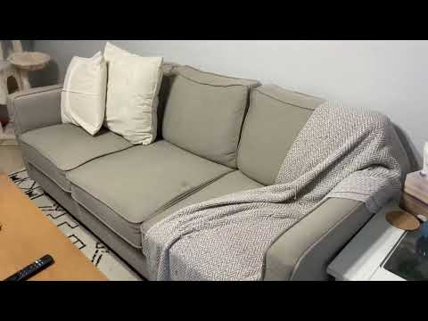 Mellow HANA Modern Linen Fabric Loveseat with Armrest Pockets Review