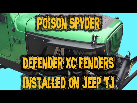 Poison Spyder Defender XC 3" Flare Highline Steel Fenders Installed on Jeep TJ